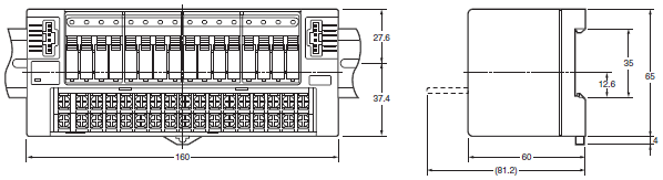 GT1-ROS16 / ROP08 / FOP08 外形尺寸 2 GT1-ROS16_Dim