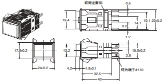 A3S 外形尺寸 2 Rectangular Models (A3SJ)_Dim