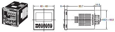 H7CX-R□-N 外形尺寸 2 H7CX-R□-N_Dim1