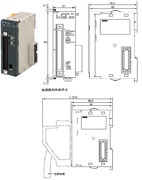 CJ1W-CT021 外形尺寸 2 CJ1W-CT021_Dim