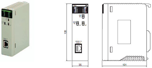 CS1W-ETN21 外形尺寸 2 CS1W-ETN21_Dim