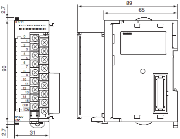 CJ1W-OC / OA / OD 外形尺寸 3 CJ1W-OC201_Dim