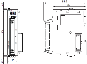 CJ1W-OC / OA / OD 外形尺寸 8 CJ1W-OD232_Dim