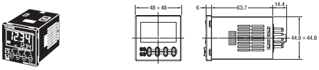 H7CX-A□-N 外形尺寸 4 