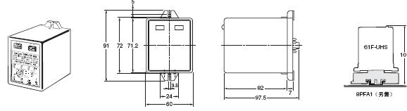 61F-UHS / HSL 外形尺寸 1 