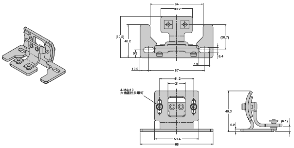 F3SR-B 外形尺寸 9 F39-LR2_Backside mounting_Dim