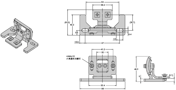 F3SR-B 外形尺寸 12 F39-LR3_Backside mounting_Dim