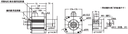 R88M-K, R88D-KN□-ML2 外形尺寸 53 