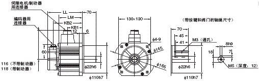 R88M-K, R88D-KN□-ML2 外形尺寸 92 