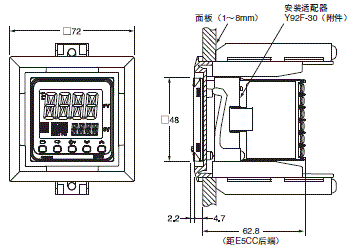 E5CC / E5CC-B / E5CC-U 外形尺寸 30 