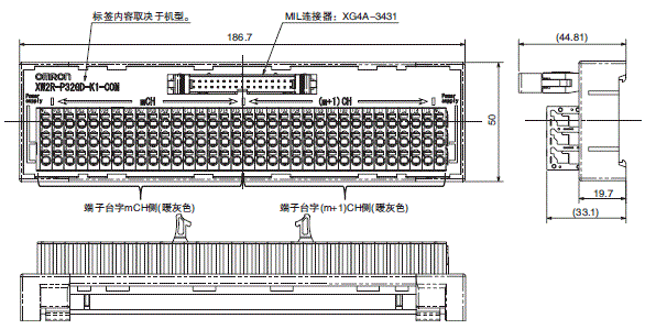 XW2R (PLC连接型) 外形尺寸 63 