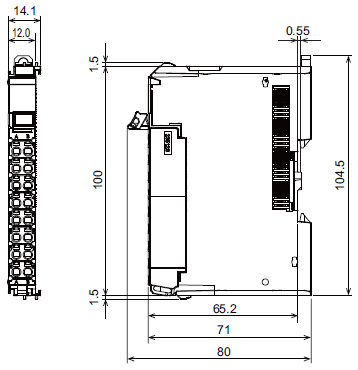 NX-PG0□□□ 外形尺寸 1 