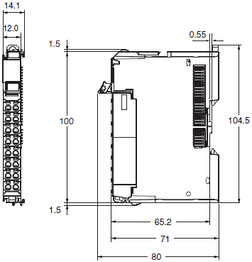 NX-SI / SO 外形尺寸 2 