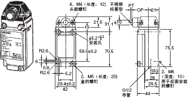 D4A-□N 外形尺寸 15 D4A-3[]06N_Dim