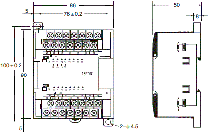 CP1W-AD / DA / MAD 外形尺寸 1 