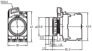 A22NN / A22NL 外形尺寸 2 