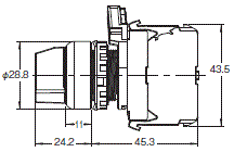 A22NS / A22NW 外形尺寸 15 