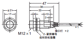 E2EQ-□-IL□ 外形尺寸 2 