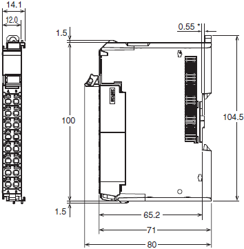 NX-TC 外形尺寸 3 