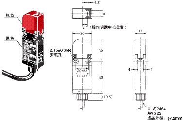 D4GS-N 外形尺寸 5 D4GS-N□T-□_Dim