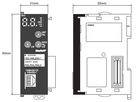 CJ1W-EIP21S 外形尺寸 1 