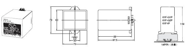 61F-G□P 外形尺寸 2 61F-GP_Dim