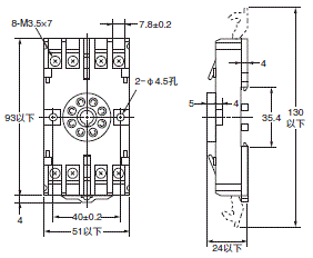 P2RFZ / P2RF, P2R, P7TF, PYFZ / PYF, PTFZ / PTF, PYD, PT, P7LF, PF, P2CF, PFA, P3G / P3GA, PL 外形尺寸 95 