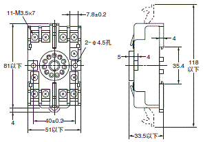 P2RFZ / P2RF, P2R, P7TF, PYFZ / PYF, PTFZ / PTF, PYD, PT, P7LF, PF, P2CF, PFA, P3G / P3GA, PL 外形尺寸 96 