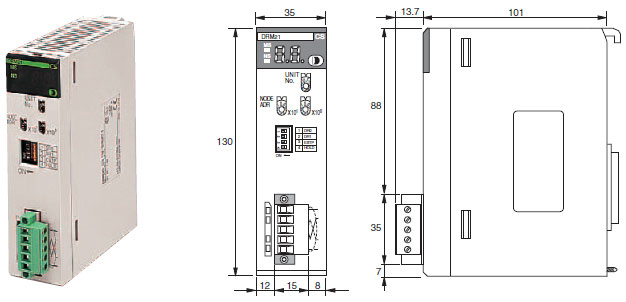 CS1W-DRM21-V1 外形尺寸 2 CS1W-DRM21-V1_Dim