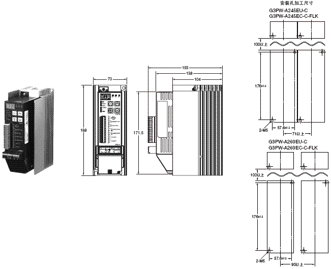 G3PW 外形尺寸 5 G3PW-A245EU-C_Dim