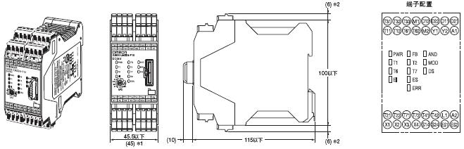 G9SX-LM 外形尺寸 2 G9SX-LM224-F10-□_Dim