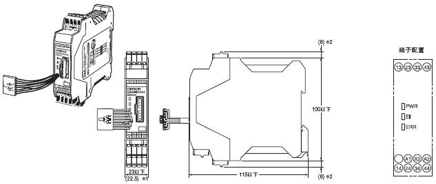 G9SX-LM 外形尺寸 5 G9SX-EX401-□_Dim