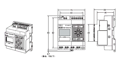 ZEN V2单元 外形尺寸 3 ZEN-10C[][][]-[]-V2_dim